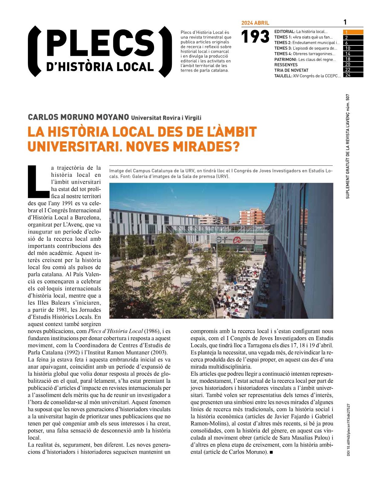 Plecs d’història local 193. Abril 2024