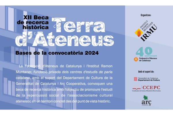 XII Beca de recerca històrica Terra d’Ateneus 2024
