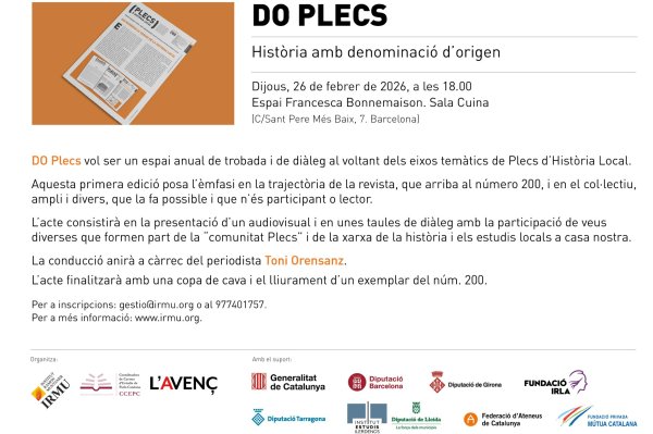 Us esperem a l’activitat “DO PLECS. Història amb denominació d’origen”