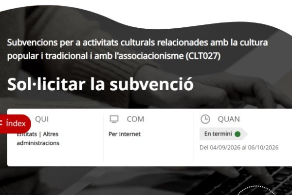 Subvencions de la Generalitat de Catalunya per a activitats de cultura popular i associacionisme